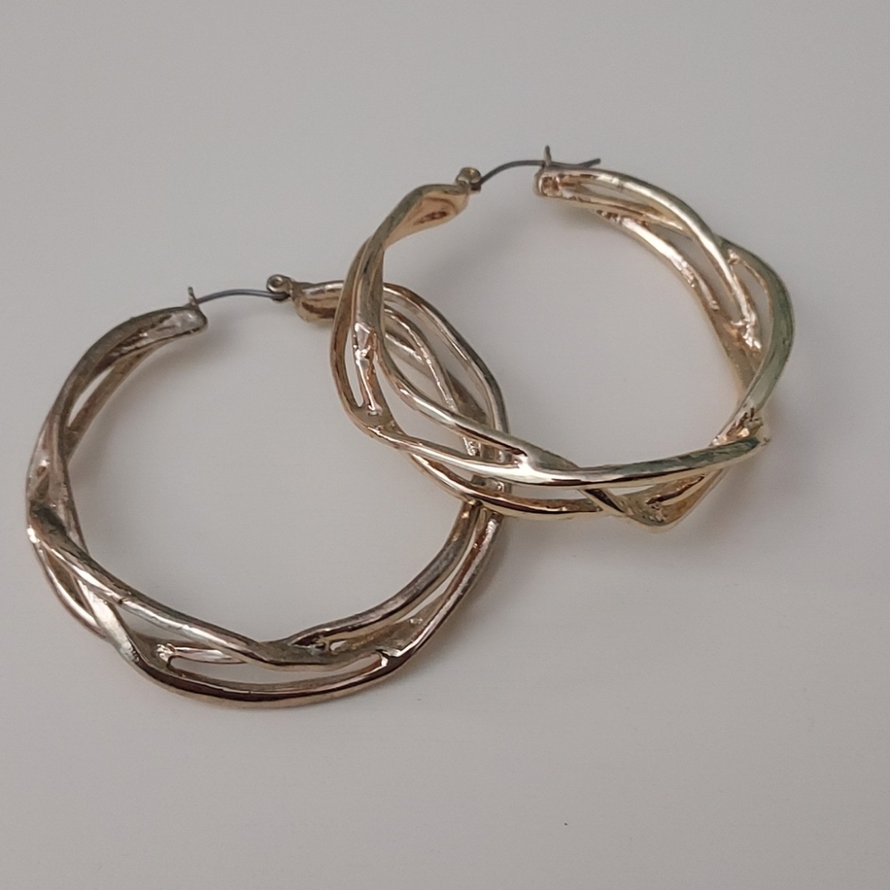 Hoop earrings 2x2", costume jewelry